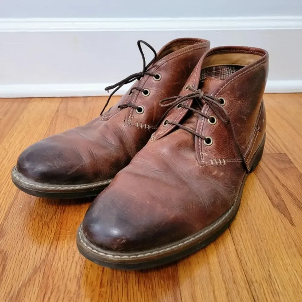 Clarks 1825 Collection Montacute Duke Leather Lace-up Brown Chukka Boot, Size 11